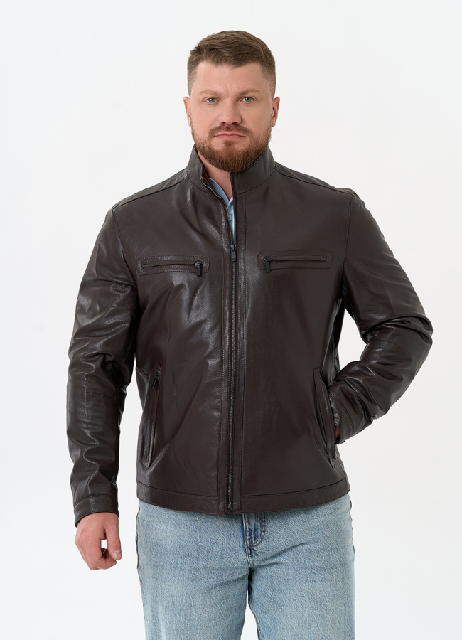 Мужская куртка из натуральной кожи модель № 32712 универмаг малина