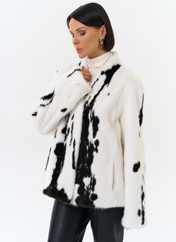 Жакет из меха норки в расцветке "ягуар"