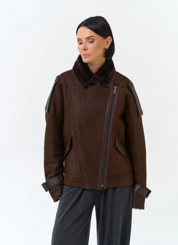 Женская дубленка из натурального меха