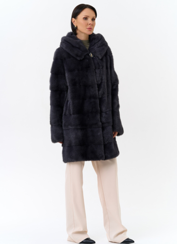 Норковая шуба трансформер с капюшоном