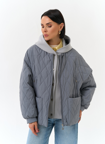 Женская куртка с трикотажным капюшоном