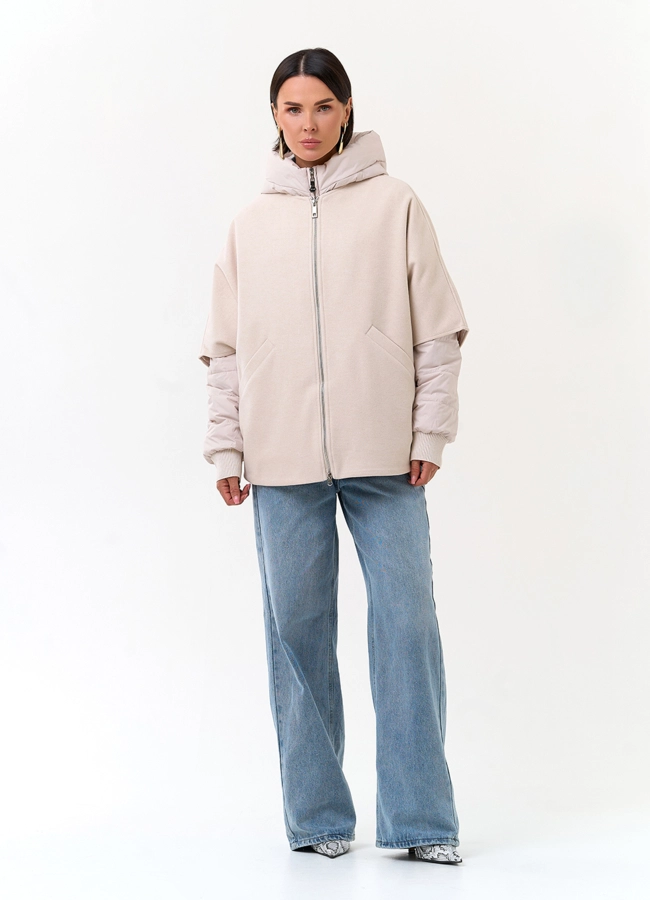 Женская куртка накидка с капюшоном модель № 33800 универмаг малина