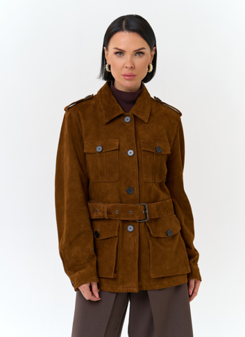Куртка - сафари женская из натуральной замши