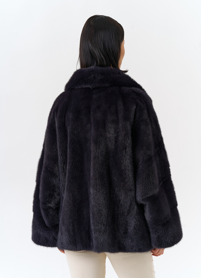 Шуба из меха норки с английским воротником модель № 31874 в кредит