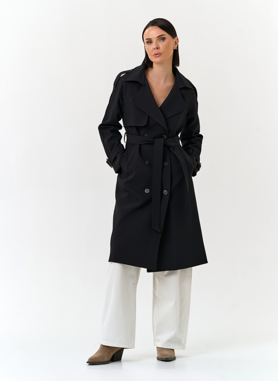 Женский плащ черного цвета