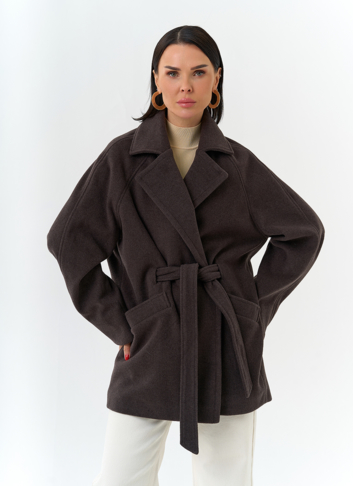 Женское пальто со съемный капюшоном