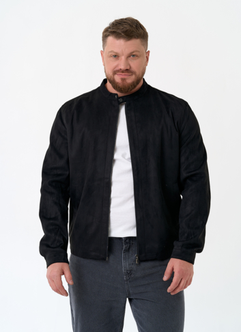 Мужская куртка из эко замши черного цвета Мужская куртка из эко замши черного цвета