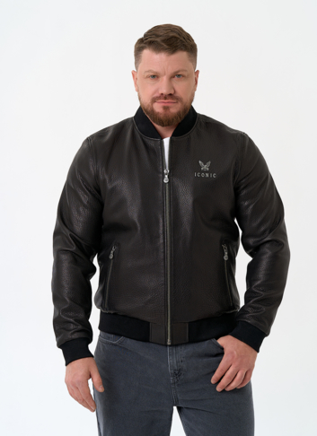 Мужская куртка бомбер из натуральной кожи Мужская куртка бомбер из натуральной кожи