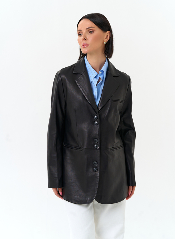 Женский жакет из натуральной кожи