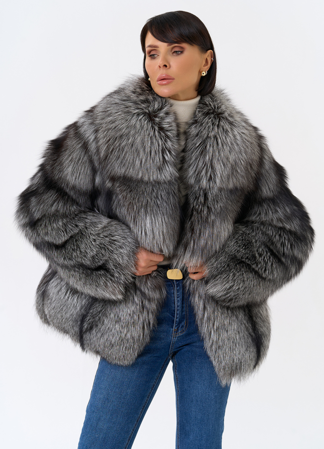 Шуба из лисы модель № 31944 универмаг малина