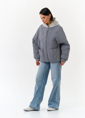 Женская куртка с трикотажным капюшоном