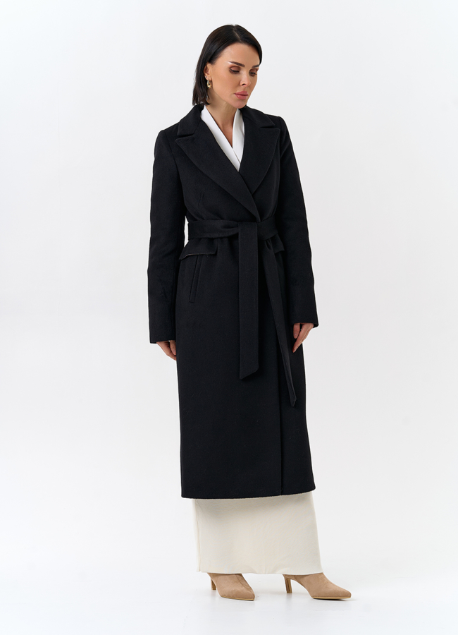 Женское пальто с поясом модель № 32513 в кредит