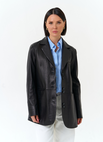 Женский жакет из натуральной кожи