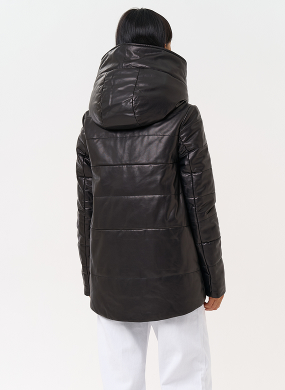 Теплая куртка из натуральной кожи