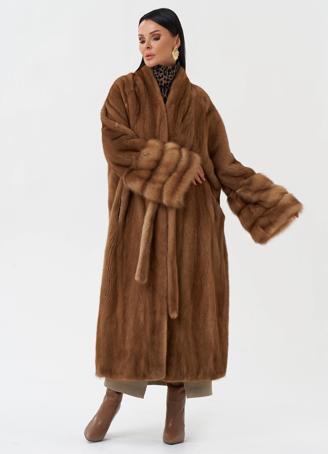 Женская шуба из скандинавской норки модель № 31204 универмаг малина