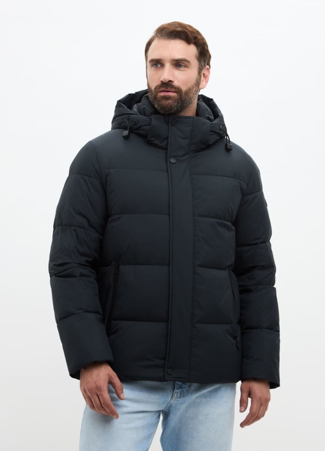 Мужской пуховик с капюшоном больших размеров модель № 32034 универмаг малина