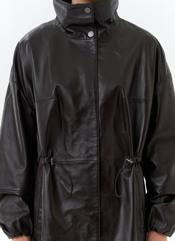 Куртка из натуральной кожи с воротником стойка