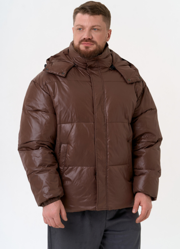 Мужской пуховик коричневого цвета
