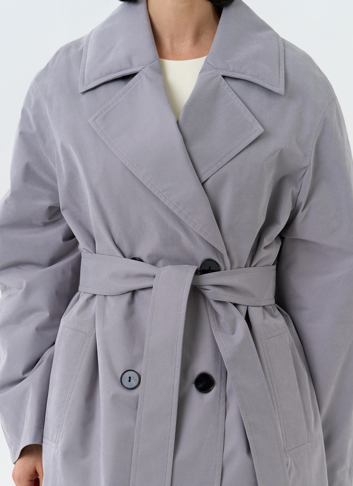 Женский утепленный плащ с английским воротником