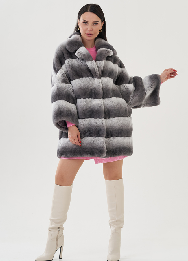 фото Шуба из кролика оверсайз модель № 25046