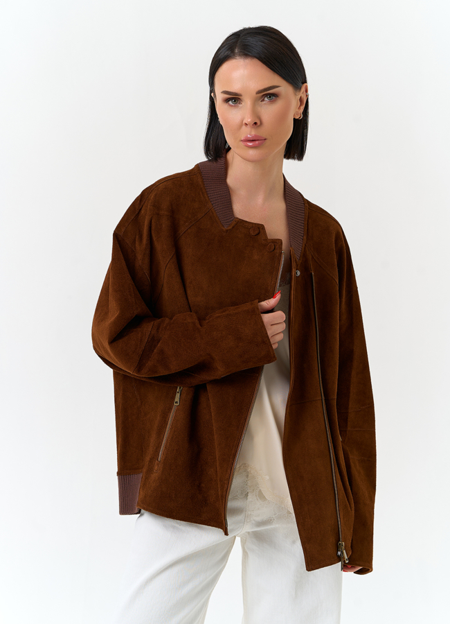 Женская куртка из натуральной замши  модель № 33103 универмаг малина