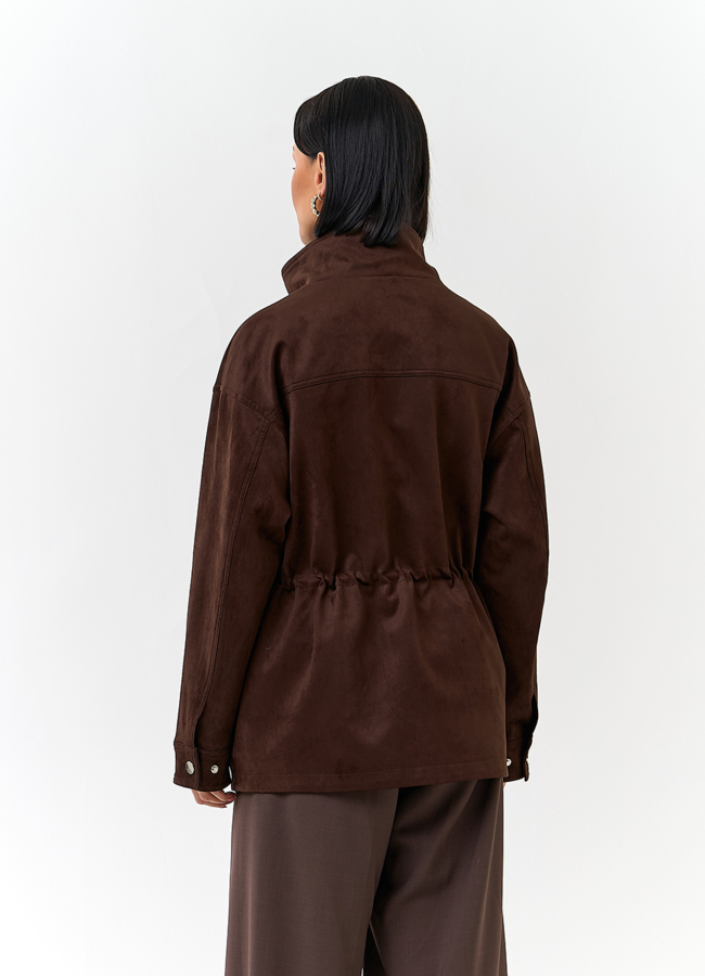 фото Женская куртка парка из эко замши  модель № 32775