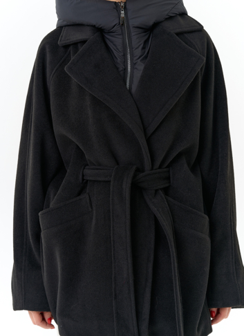 Женское пальто со съемный капюшоном