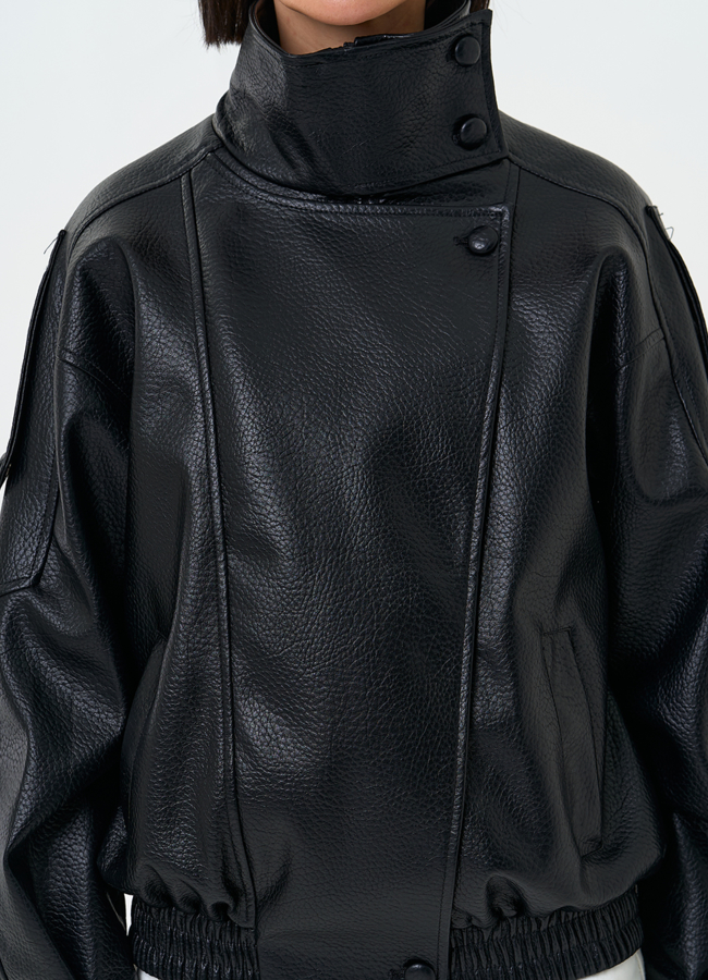 Женская куртка из эко кожи с воротником стойкой модель № 33143 универмаг малина