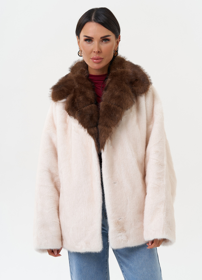 Женская куртка из эко меха модель № 31250 универмаг малина