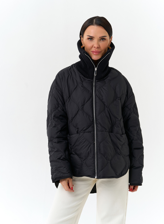 Женская двухсторонняя куртка с высоким воротником