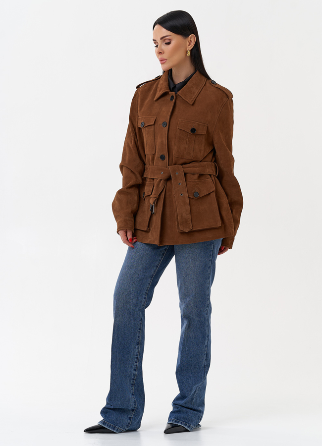 Куртка - сафари женская из натуральной замши модель № 29922 универмаг малина