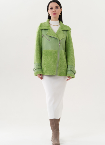 Комбинированная эко дубленка